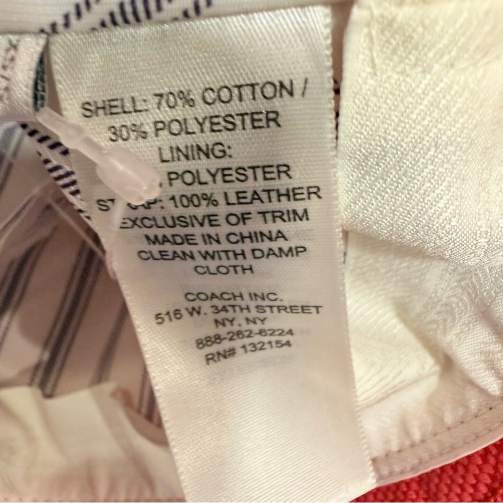 Coach VTG Canvas & Leather Bucket Hat Watermelon Signature Turnlock Sz S-XS NWT - Picture 5 of 8